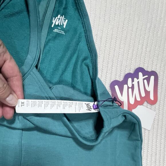 Fabletics Smooth As Hell Mock Neck Halter Jumpsuit Teal Sz XL NWT RETAIL $89.95 - Picture 7 of 15